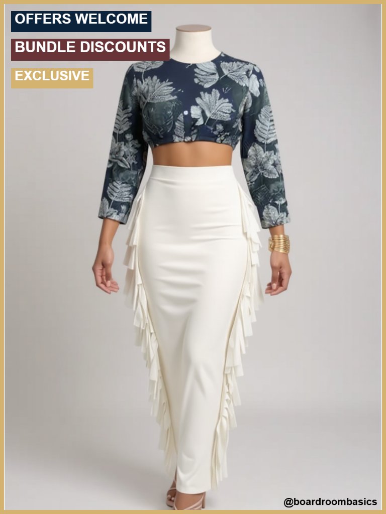 High Waist Bodycon Maxi Skirt With Side Tassels
